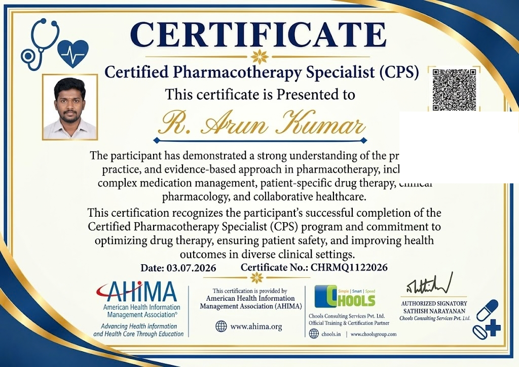 Healthcare and Pharma Program Certificate